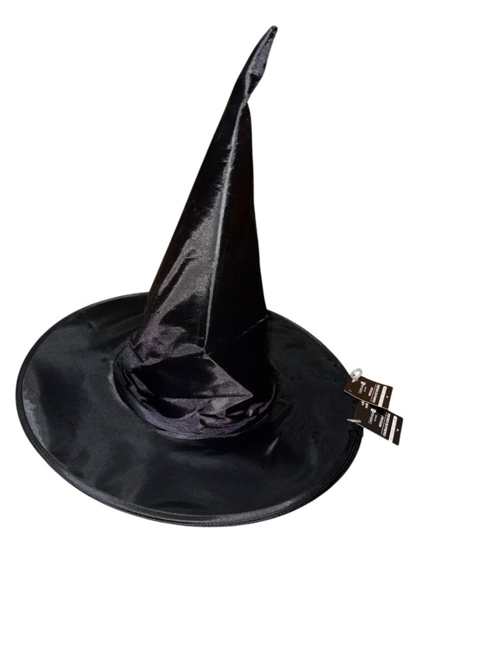 Black Halloween Witch Hat Celebrate It Adult Accessory Satin Fabric Costume Prop